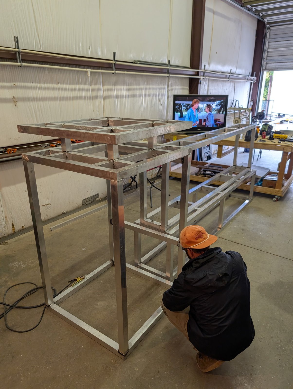 Fabrication shop steel sign build
